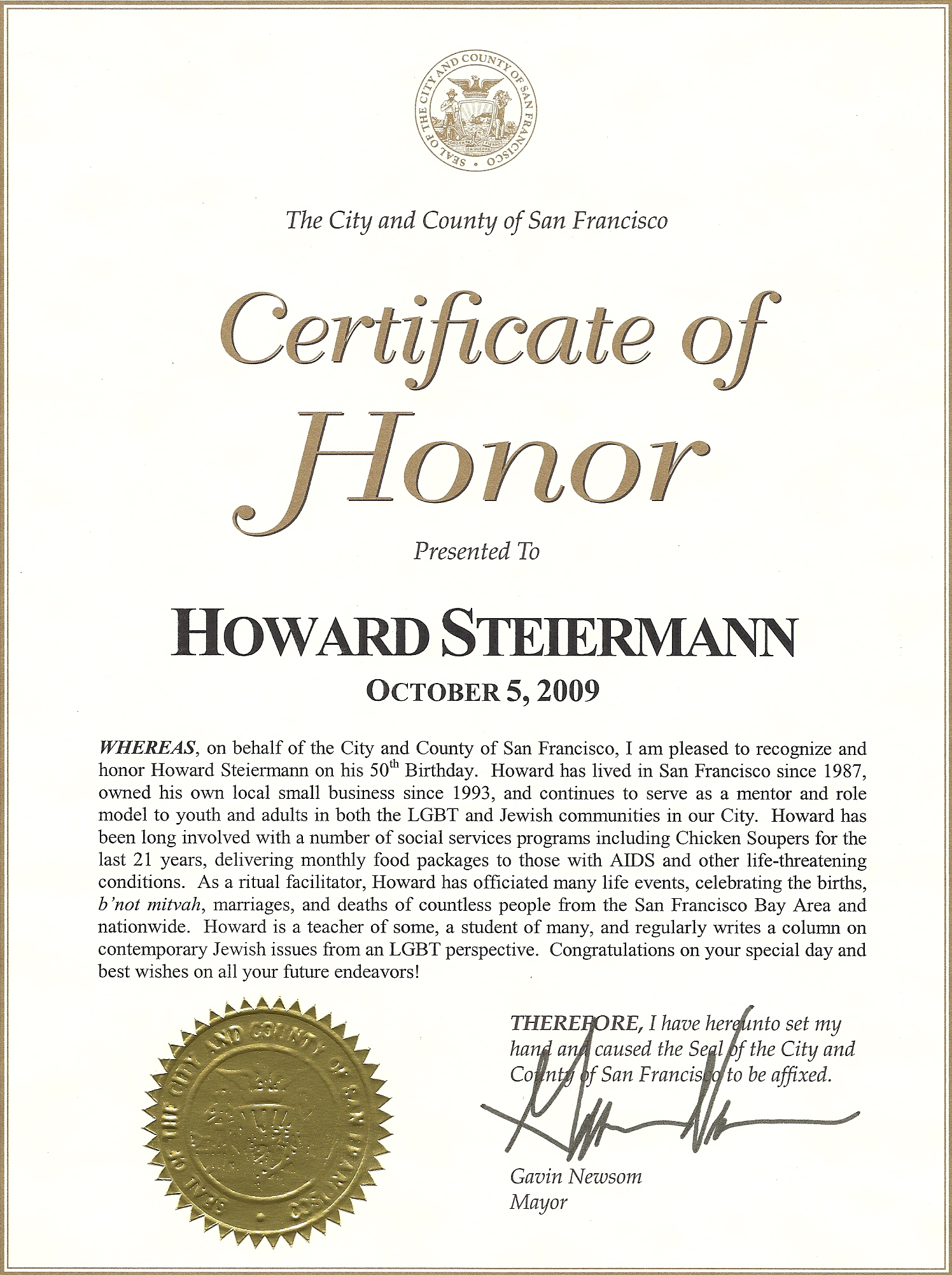 Mayor Gavin Newsom